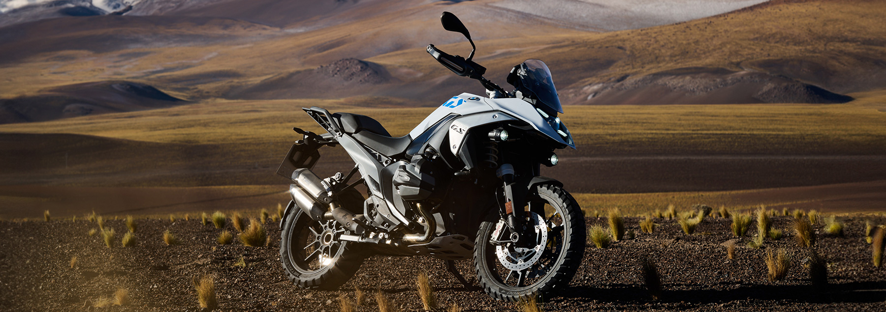 A BMW R 1300 GS standing outdoors. 
