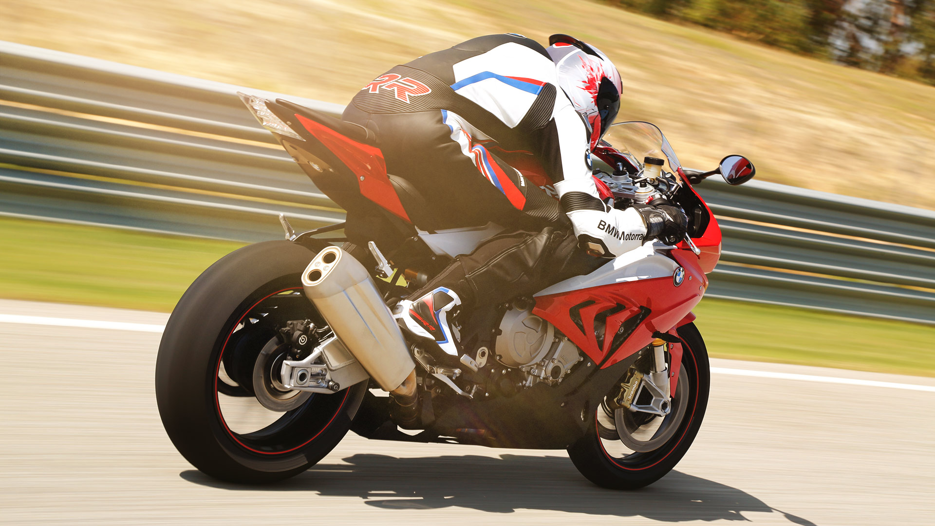 BMW S1000RR Red Racing on the Track